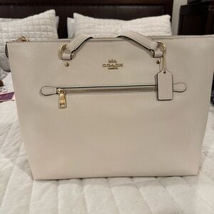 NWT Coach Off-White Leather Gallery Tote Bag